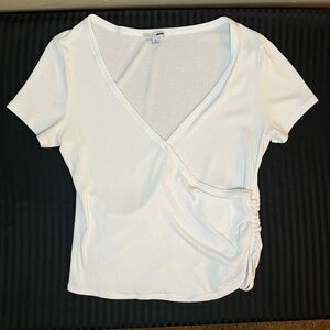 Fashion Nova ❤️ Ribbed White Wrap Blouse